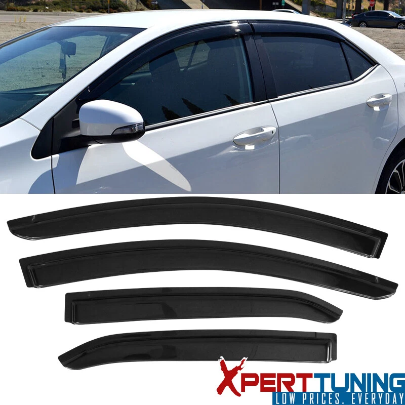Se adapta a 14-19 Toyota Corolla Sedán Viseras de Ventana Protector de Lluvia Deflector 4 Piezas Acrílico Foto 1 de 4