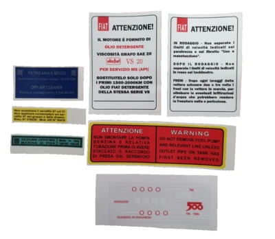 KIT ADESIVI MOTORE FIAT 500EPOCA F L R G