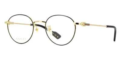 Auténticas gafas Gucci GG1613OJ 001 negras/doradas con borde redondo 49 mm Foto 1 de 4