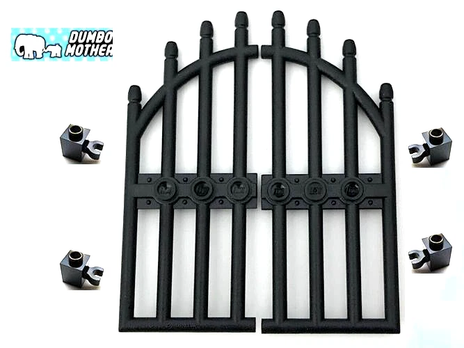 LEGO Cerca Puerta Puerta 1 x 4 x 9 Puerta Arqueada con Barras Más 4 1x1 Ladrillos con Clip NUEVO Foto 1 de 2