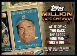 2010 Topps Update #TMC-21 Roy Campanella  Million Card Giveaway - Picture 1 of 2