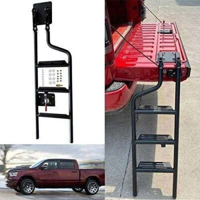 Fits for Ford F150 1987-2022 Dodge Ram Tundra Rapto Pickup Step Tailgate Ladder - Image 1 of 4