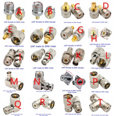 1Pc UHF SO239 PL259 Connector To SMA BNC Male Female Adapter Coaxial Plug Jack - Image 1 of 4