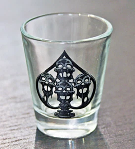 Spades Haunted Casino Shot carte di vetro teschi - Foto 1 di 1