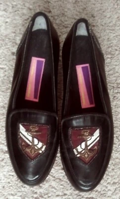 Zapatos Mocasines De Colección Susan Bennis Warren Edwards Para Hombre con Bordado de Ancla Talla: 9.5A Foto 1 de 4