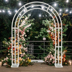 Heavy Duty Square Tube Iron Wedding Arch Backdrop Stand Garden Pergola Frame UK - Picture 1 of 12