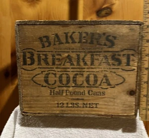 Baker’s Cocoa Wood Crate Empty Early 1900s Vintage - Picture 1 of 10