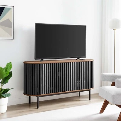 "Aparador ovalado Modway Fortitude 59"" en negro nogal" Foto 1 de 4