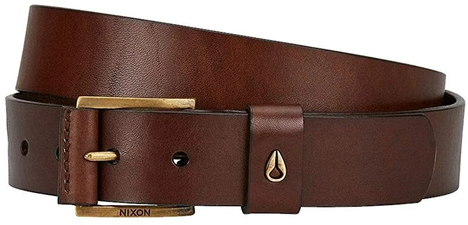 NUEVO Cinturón de cuero marrón Nixon Americana para hombre C2915-019 Mid SE precio de venta sugerido por el fabricante $50 Foto 1 de 1