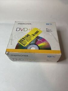 Memorex Rewritable DVD+RW, 10 Pack, 4X 4.7GB 120 Minutes, *Open Box*
