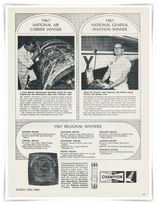 Anuncio impreso Champion Bujías Dean Webster Robert Garmon 1968 anuncio - Imagen 1 de 4