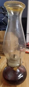Vintage Lamplight Farms Oil Lamp with Hopnail Base Hong Kong 13"×5" - Picture 1 of 7