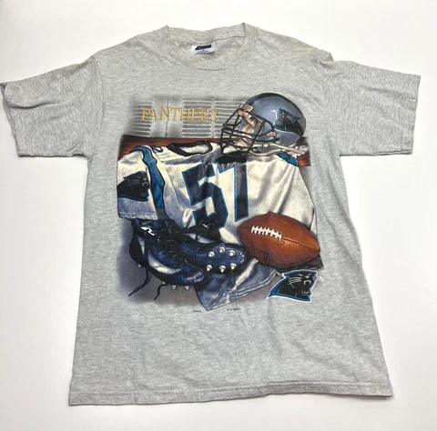 CSA Carolina Panthers Gray Graphic T-Shirt Size M Vintage 1990s Cover