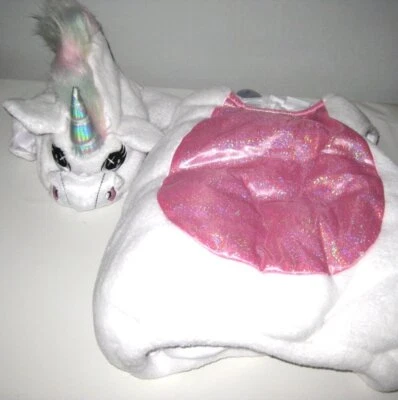 Spirit Baby Unicorn Costume White & Pink Plush With Wings Infants 12-18 Months - Image 1 of 4