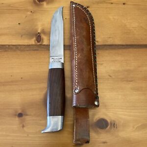 VINTAGE Hans Andersen Stainless Steel Hunting Knife with Original Leather Sheath
