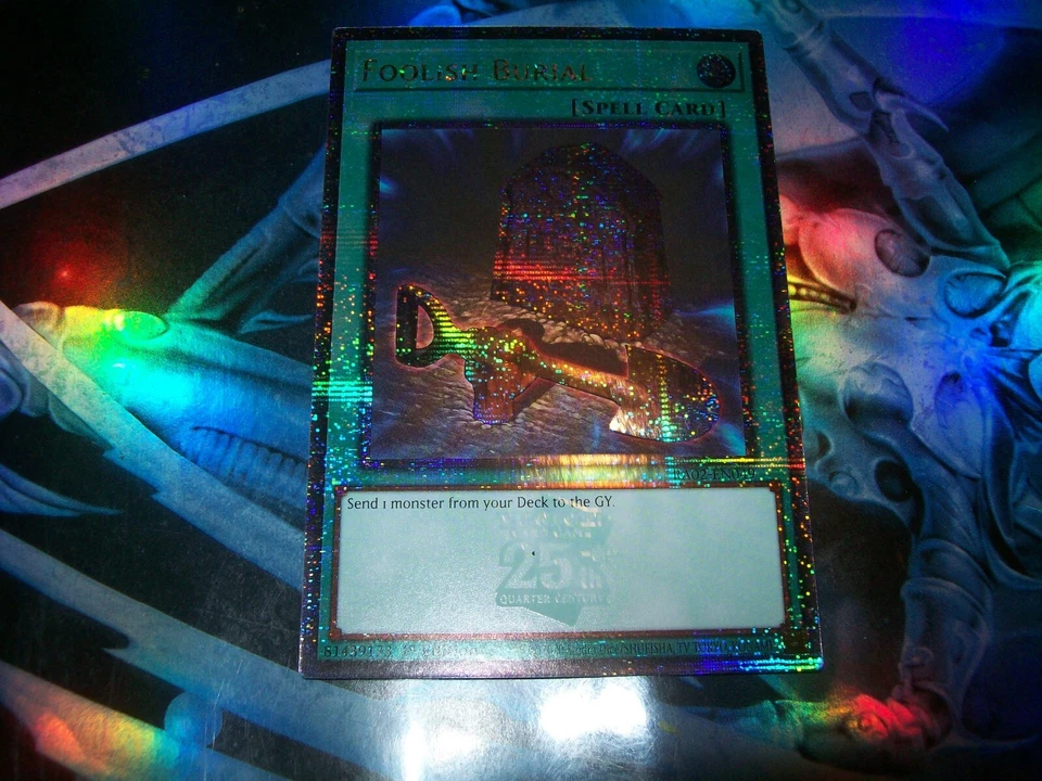 Foolish Burial 1st Edition Quarter Century Secret Rare RA02-EN049 Yu-Gi-Oh! - Image 1 of 1