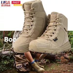 Men's Military Boots Tactical Boots Outdoor Work Waterproof Combat Shoes Size US - Picture 1 of 13