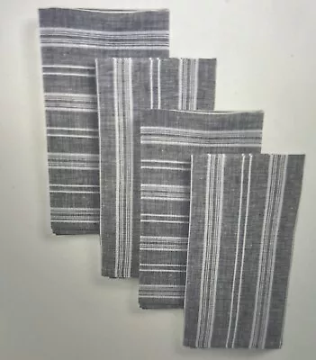 "Servilletas de cena Solino Home 100 % lino puro 20 x 20"" Chelsea rayas azul marino/blanco" Foto 1 de 4