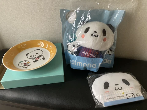 Viber Rakuten Panda Okaimono Panda FC Barcelona Plush Dolls & Tote Bag & Dish Cover