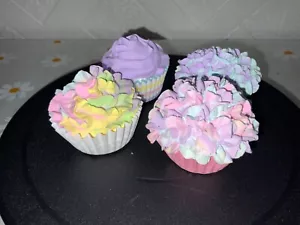 Fake Bake Handmade Faux Food Cupcake’s Confetti Cupcakes Set of 4 - Picture 1 of 10