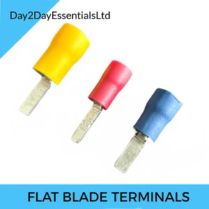 Flat Blade Terminal Insulated Electrical Crimp Connector Wire Red Blue Yellow - Picture 1 of 4