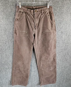 Carhartt Pants Mens 31x32 Brown Dungaree Fit Double Knee B136 DKB Duck Canvas - Picture 1 of 6