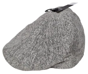 Gorra BURTON Gris Marl Completamente Forrada Para Hombre Tejida Seis Paneles Ajustada Plana Picos - Imagen 1 de 4