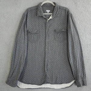Steven Alan Shirt Mens XXL Gray Geo Long Sleeve Button Up Lined Pocket Casual - Picture 1 of 11
