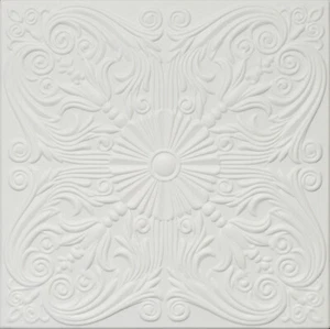 Dekor Deckenfliese R39 viktorianischer Klebeschaum 20"X20" WEISS SATINIERT LACKIERT ANGEBOT!! - Bild 1 von 2