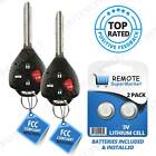 2 New Uncut Keyless 4 Button Remote Key Fob w/ G chip for Toyota Corolla Avalon