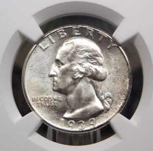 1939 "D" Washington SILVER Quarter 25c NGC MS64 #038 BU Uncirculated ECC&C, Inc. - Picture 1 of 5