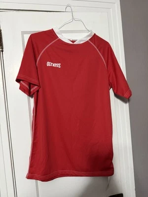 Camiseta deportiva de rugby Olympus para adultos XL roja cuello en V manga corta Foto 1 de 4