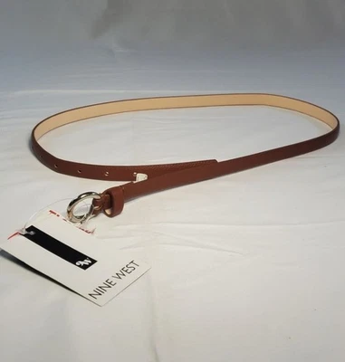 Cinturón ajustado para mujer Nine West de cuero marrón - nuevo con etiquetas Foto 1 de 4