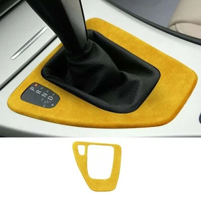Cubierta de tira de cambio de marchas 2005-12 gamuza amarilla consola central para BMW Serie 3 E90 Foto 1 de 4