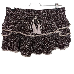 Flannel Australia Floral Beaded Frill Skirt Skort Size 2 Medium Multicolor - Picture 1 of 7