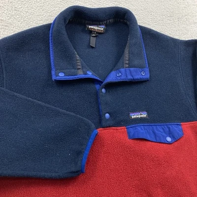 Patagonia Synchilla Snap T Fleece Pullover Mens Small Blue Red Colorblock 25580 - Image 1 of 4