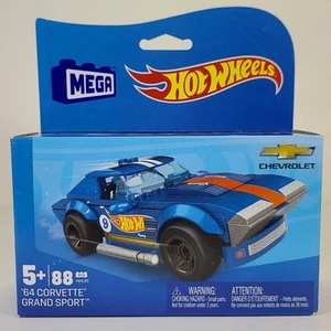Mega Hot Wheels '64 Chevy Corvette Grand Sport 88 Pieces Building Toy Race Car - Picture 1 of 8