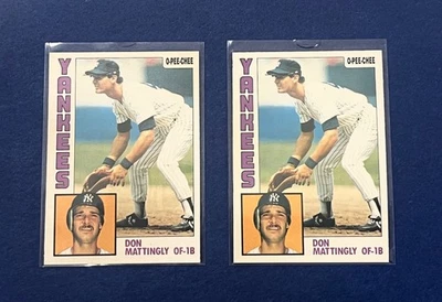 (2) Tarjetas de novato 1984 O-Pee-Chee Set-Break #8 Don Mattingly casi nuevas-como nuevas o mejores Foto 1 de 2