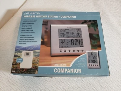 NEW ACU-RITE WIRELESS WEATHER STATION + COMPANION 00605 ACURITE Indoor / Outdoor - Image 1 of 4