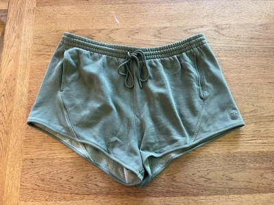 Pantalones Cortos ROSA Victoria’s Secret Verde Musgo Logo X-LARGE Polar Cordón VS Foto 1 de 2