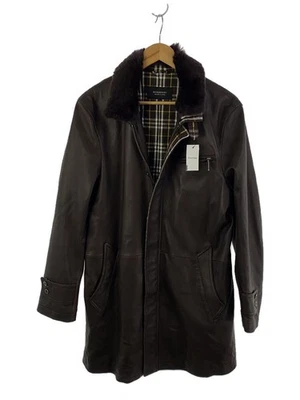 BURBERRY BLACK LABEL Coat Rabbit Fur L Sheep Leather BRW Plain BMP82 335 58 - Image 1 of 4