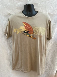 DISNEY x BoxLunch Men’s TREASURE PLANET T-Shirt~MEDIUM~S/S TAN Cotton SURFER EUC - Picture 1 of 4