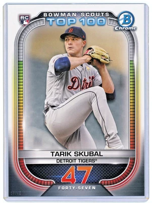 TARIK SKUBAL RC 2021 Bowman Chrome 5x7 RARE #/49 ROOKIE Detroit Tigers - Image 1 of 2