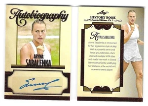 Aryna Sabalenka 2025 Blatt Geschichtsbuch Autobiografie rote Folie AUTO #1/1 - Bild 1 von 2