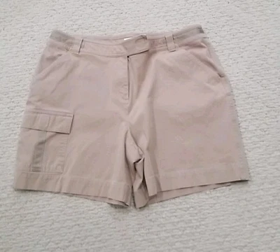 Bermudas J Jill Oatmeal tostadas caqui elásticas frente plano pantalones cortos para mujer talla 14 Foto 1 de 3