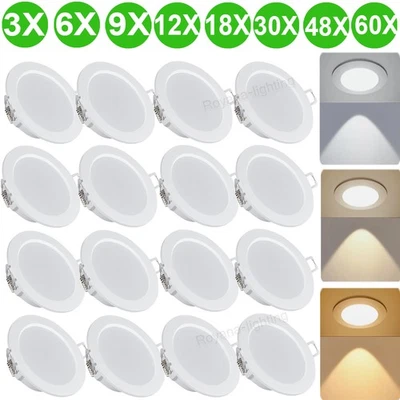 LED Einbaustrahler Flach Einbau Spots Leuchten Dimmbar Deckenleuchte Set 230V - Bild 1 von 4