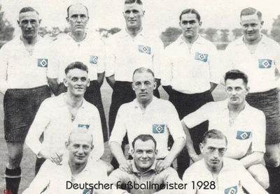 AGON Hamburger SV Fußball Deutscher Meister 1928 Fotokarte Sammleredition Infos HSV#2