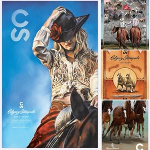 2016 2017 2018 2019 Calgary Stampede Poster Set - 4 X Authentic Rodeo Western H - Picture 1 of 12