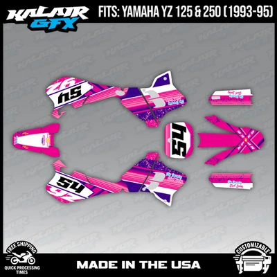 Kit Gráficos para YAMAHA YZ125 YZ250 (1993-1995) YZ 125 250 Split - Rosa Foto 1 de 4