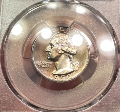 1950 Proof Washington Quarter PCGS PR67 Nicely Rainbow Toned Coin - Image 1 of 4